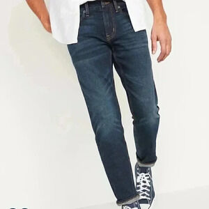 Old navy built in tough medium dark wash  slim jeans 34x30